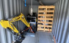 Pacific Islands Freight - Excavator in container